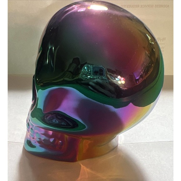 Iridescent Porcelain Halloween Skull - Picture 6 of 9